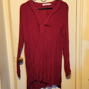 Plum Red long sleeve tunic.